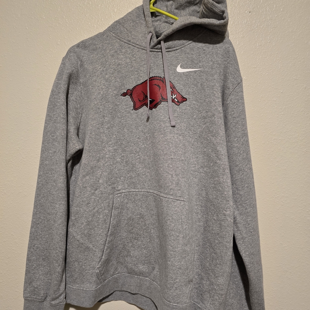Nike Gray Hoodie with Red Graphic